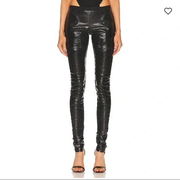 Rick Owens size38FR black leather leggings NWT - Picture 1 of 3